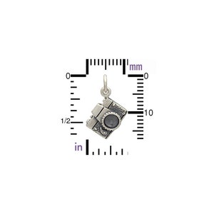 Sterling Silver Camera Charm 925 Solid Sterling Silver Photography Charm. Camera Necklace Photographer Gift image 4