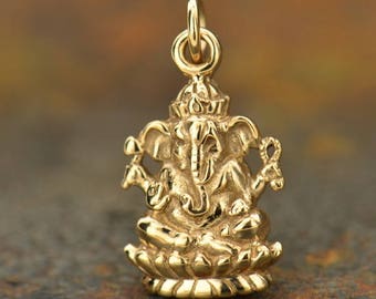Bronze Ganesh Charm 10mm