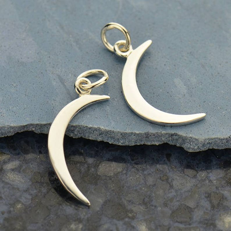 Sterling Silver Small Crescent Moon Charm