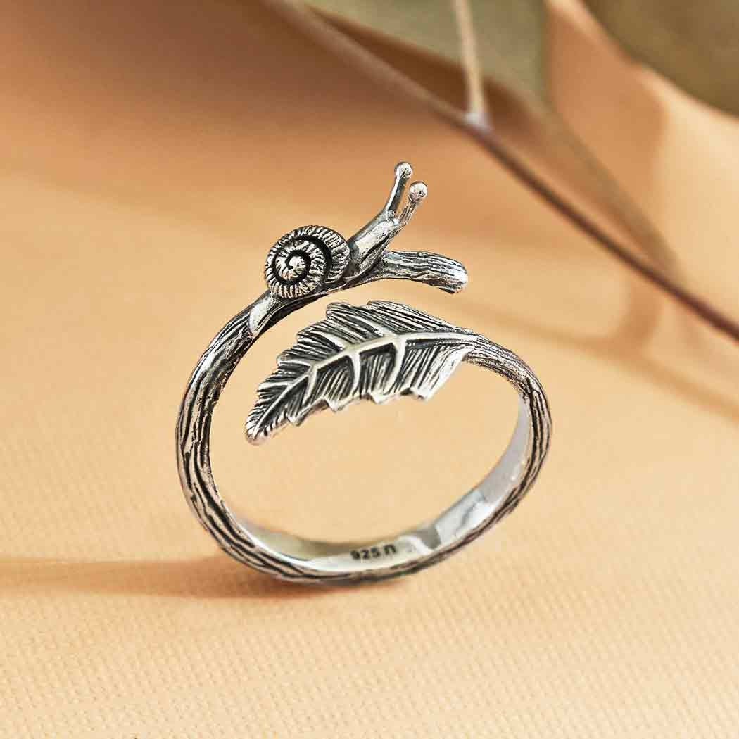 Snail Ring Adjustable 925 Sterling Silver Tiny Snail Jewelry Silver