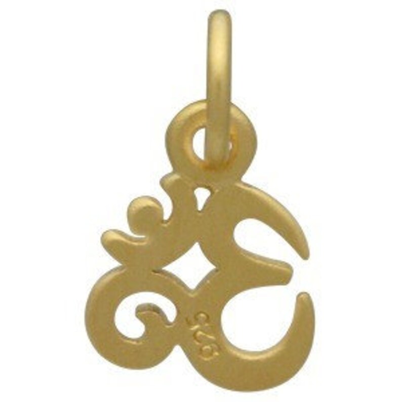 TINY Om Charm .925 Sterling Silver Mini Om Charm or 24K Gold Etsy