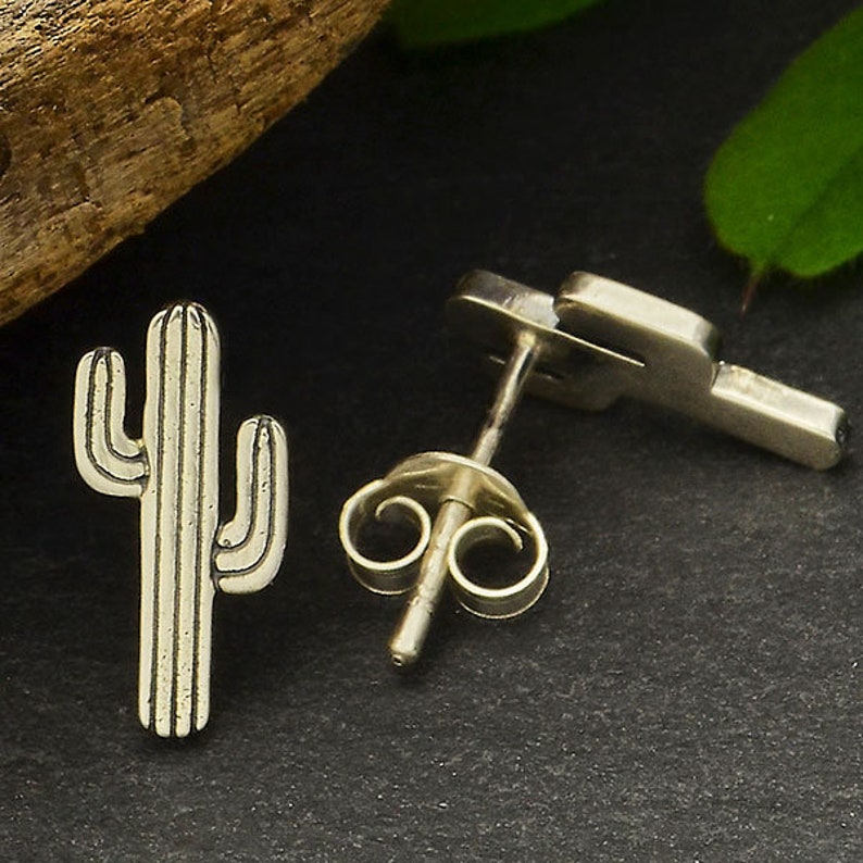 Sterling Silver Cactus Charm. 925 Solid Sterling Silver Cactus Pendant. Saguaro Cactus Necklace. image 6