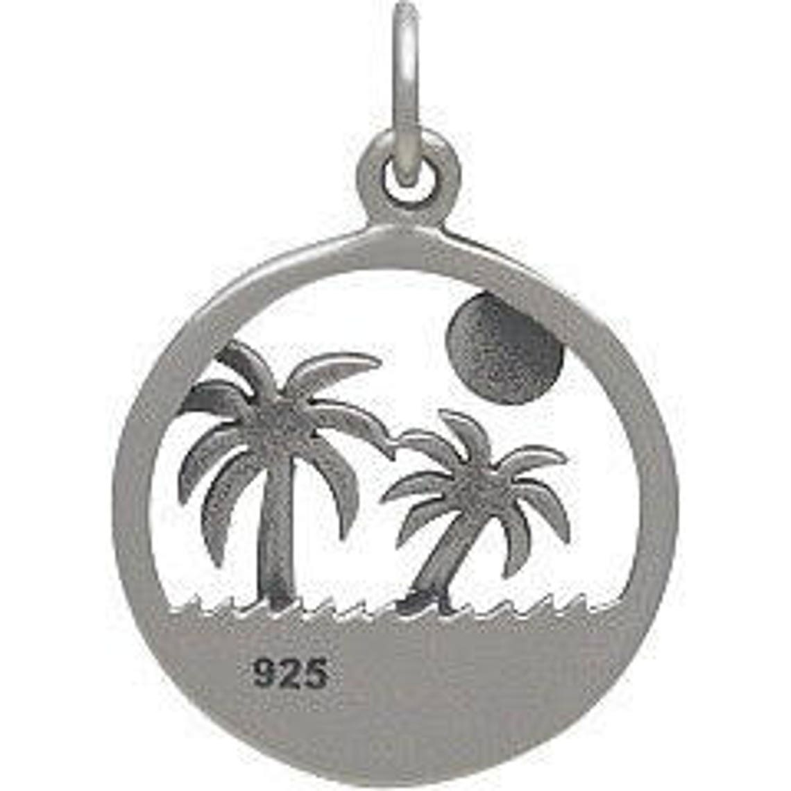 Silver-tone Titanium Palm Tree Charm | In Stock! | Lucleon - Foto 5