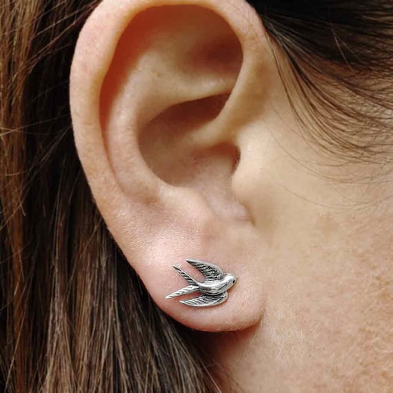 Sterling silver swallows studs Sterling silver swallows studs