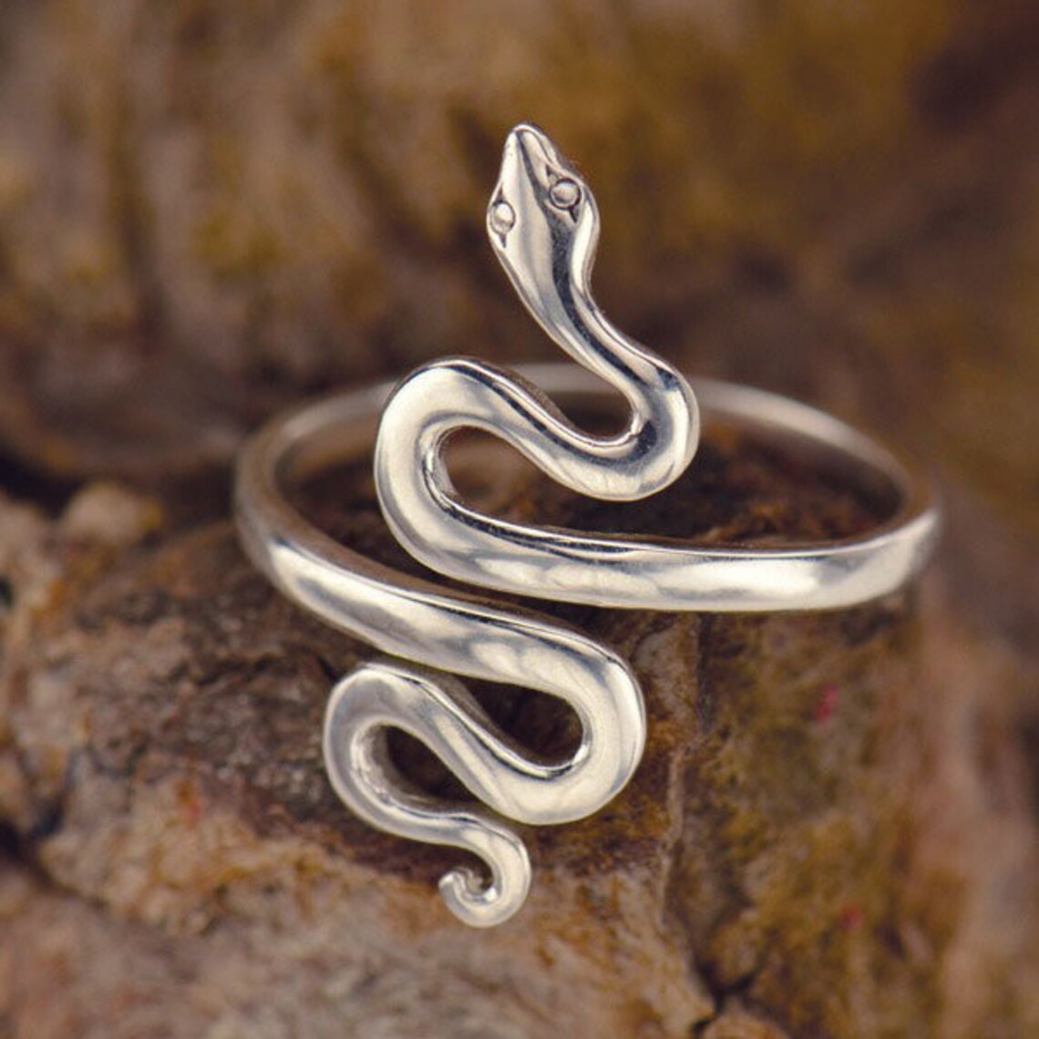 Sterling Silver Snake Ring Adjustable 925 Sterling Silver Snake Jewlery ...