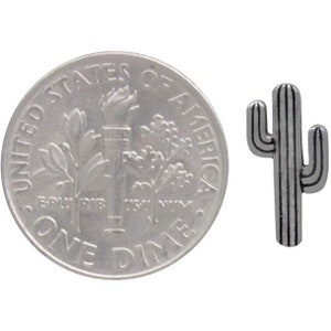 Sterling Silver Cactus Charm. 925 Solid Sterling Silver Cactus Pendant. Saguaro Cactus Necklace. image 7