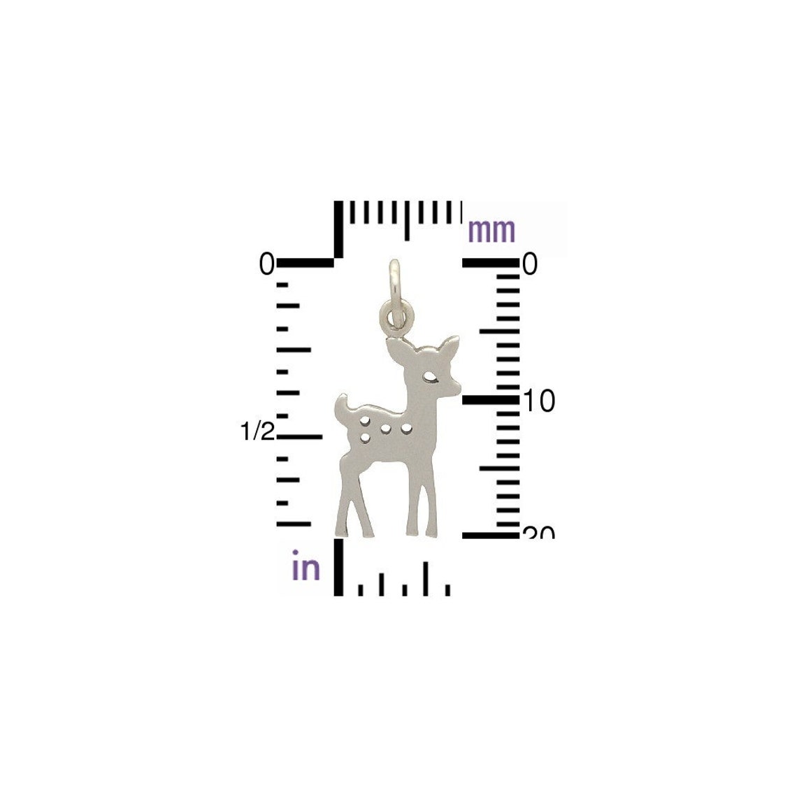 Sterling Silver Fawn Charm. Baby Deer Charm. 925 Solid Etsy