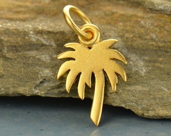 Brass with Yellow Palm Tree Charm with CZ On Pink Angelica Collection Bangle Brass with Yellow Palm Tree Charm with CZ On Pink Angelica Collection Bangle
