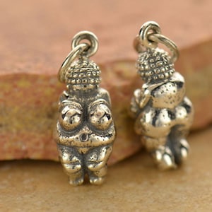 Venus of Willendorf Necklace .925 Solid Sterling Silver Venus Figurine Charm. Fertility Charm. TINY Fertility Mother Goddess Pendant