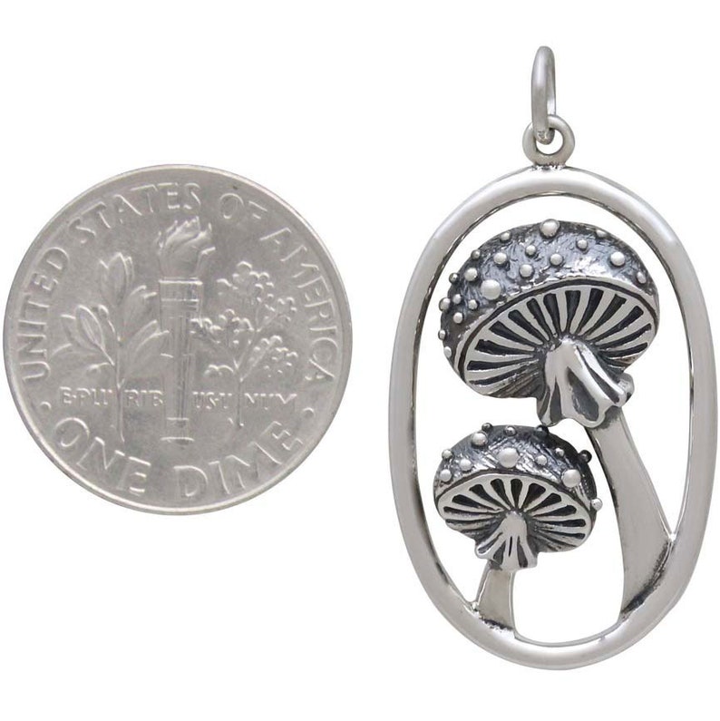 Mushroom Charm. 925 Sterling Silver Mushroom Pendant. Sterling Etsy