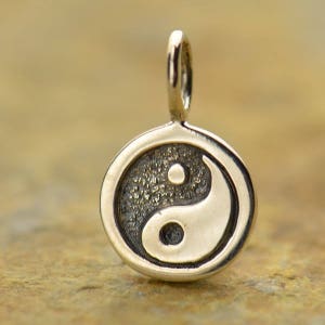 Sterling Silver Tiny Yin Yang Charm .925 Sterling Silver Mini Charm. 8mm Yin Yang Necklace.