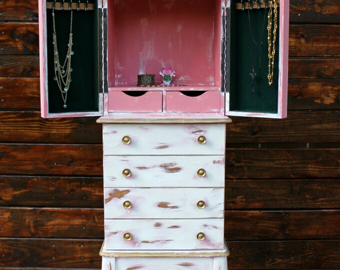 Cyclamen French Provincial Jewelry Armoire With Mirror Etsy