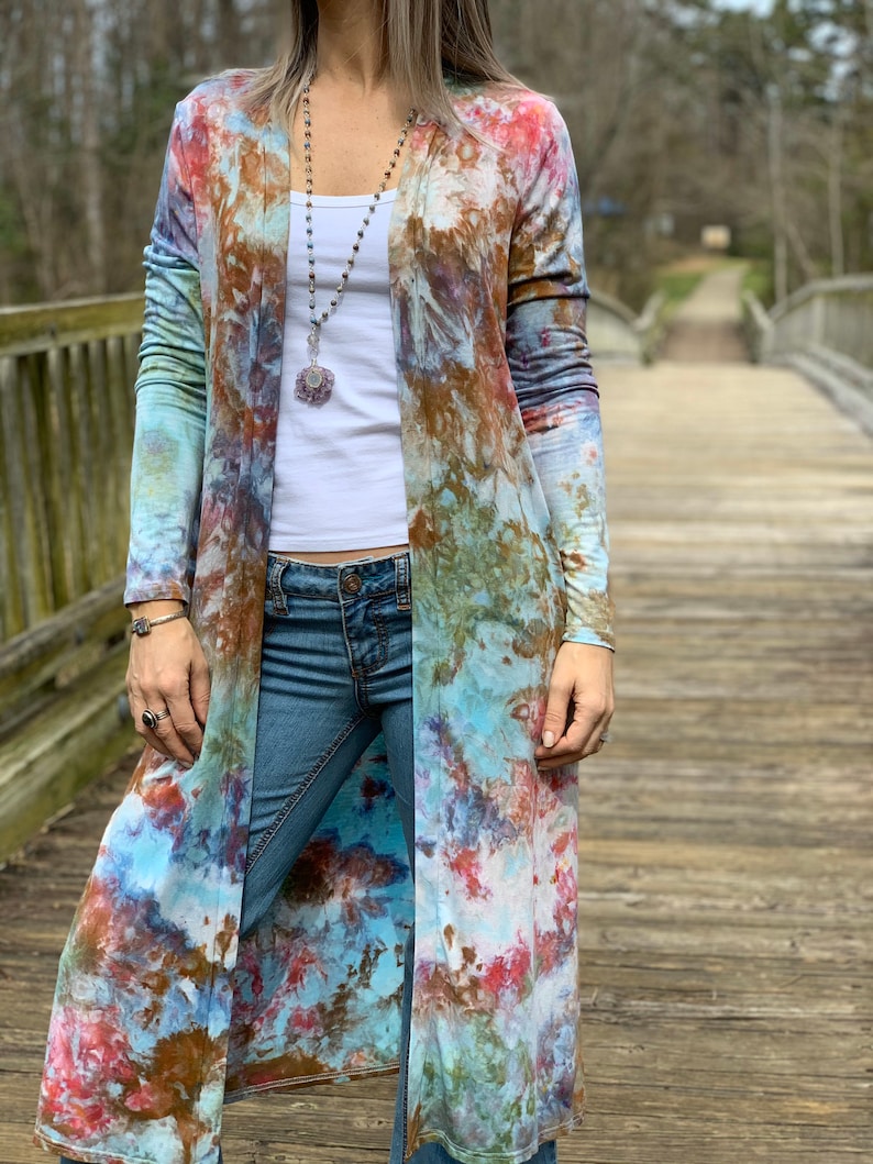 turquoise duster cardigan