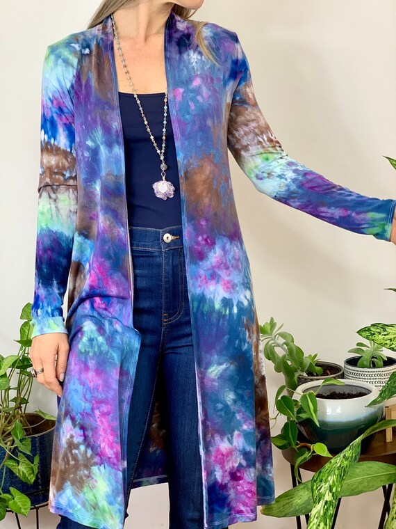 Tie dye top duster cardigan