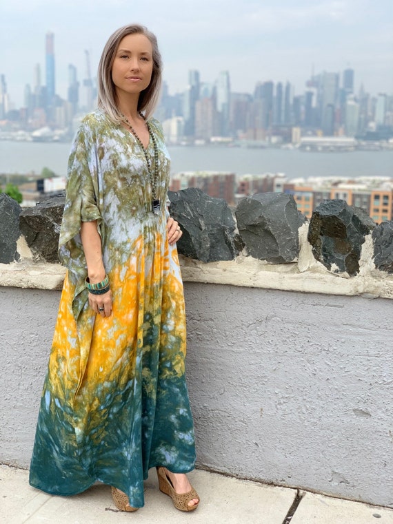 boho green maxi dress