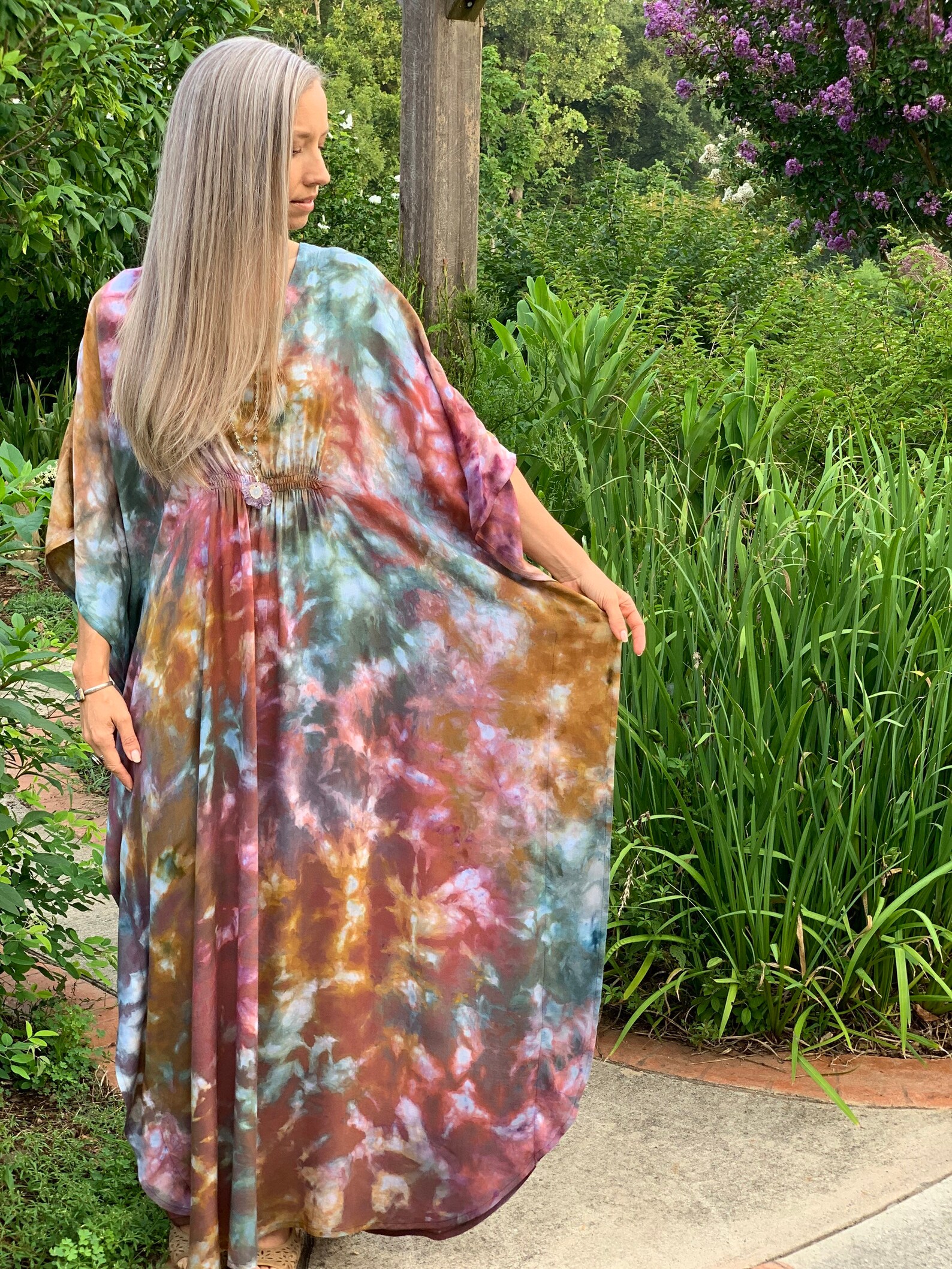 Colorful Tie Dye Dress Colorful Maxi Dress Boho Maxi Dress Etsy