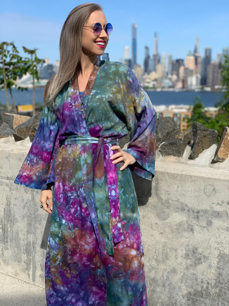 Colorful kimono robe Tie dyed kimono robe colorful kimono Etsy