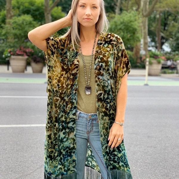 Fringe Kimono  Blue Jeans Lace main image 0