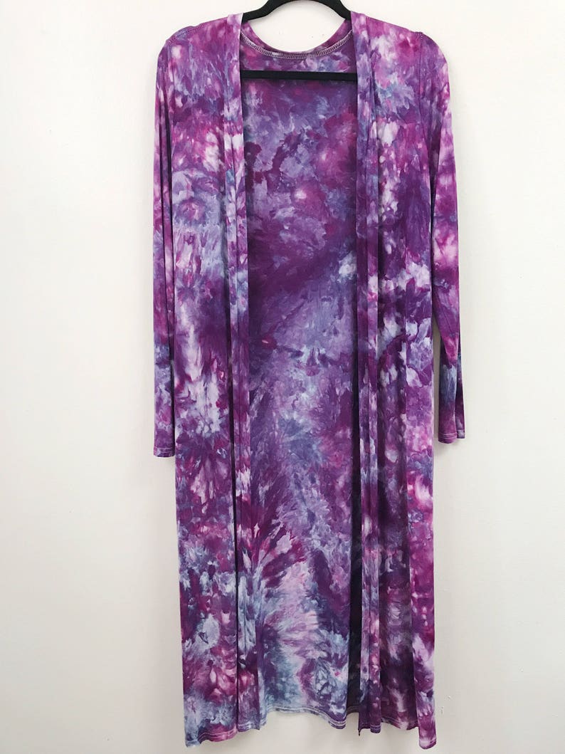 Tie dyed boho jacket long grey cardigan Tie dyed duster Grey long cardigan Grey open cardigan long boho jacket Tie dyed cardigan