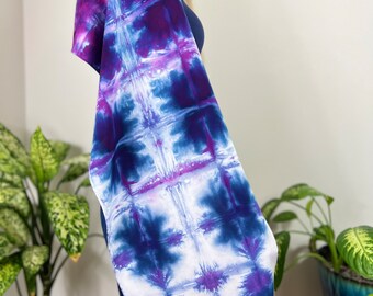 Colorful tie dye scarf, shibori tie dyed scarf, Tie dye accessories, colorful boho scarf,  Bohemian accessory, holiday gifts for her