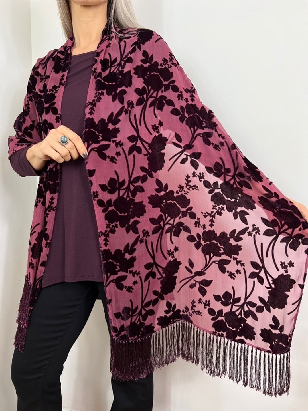 Burgundy Braided Scarf main image 0