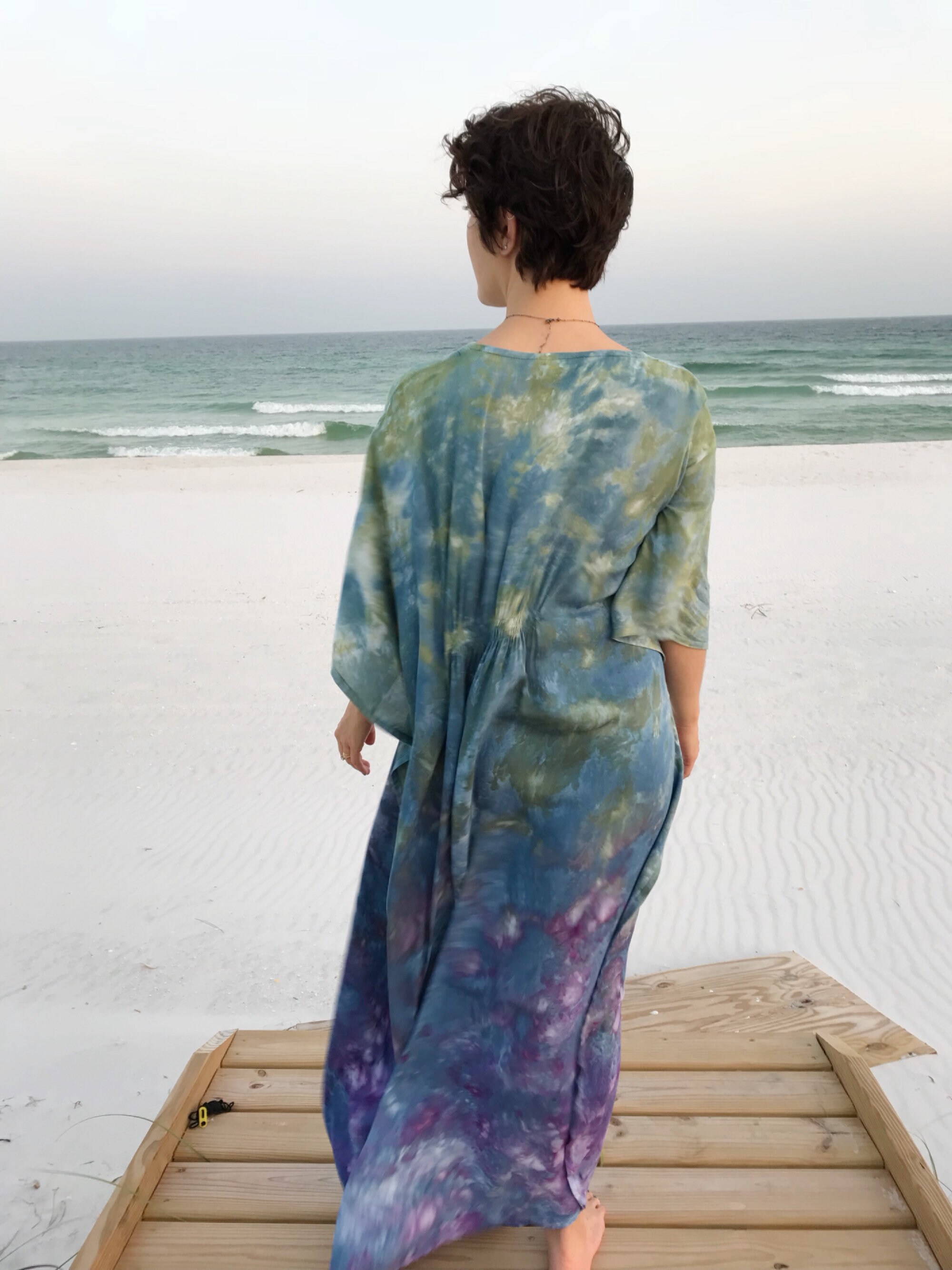 Tie dye boho dress Boho Maxi dress Purple caftan dress Tie Etsy