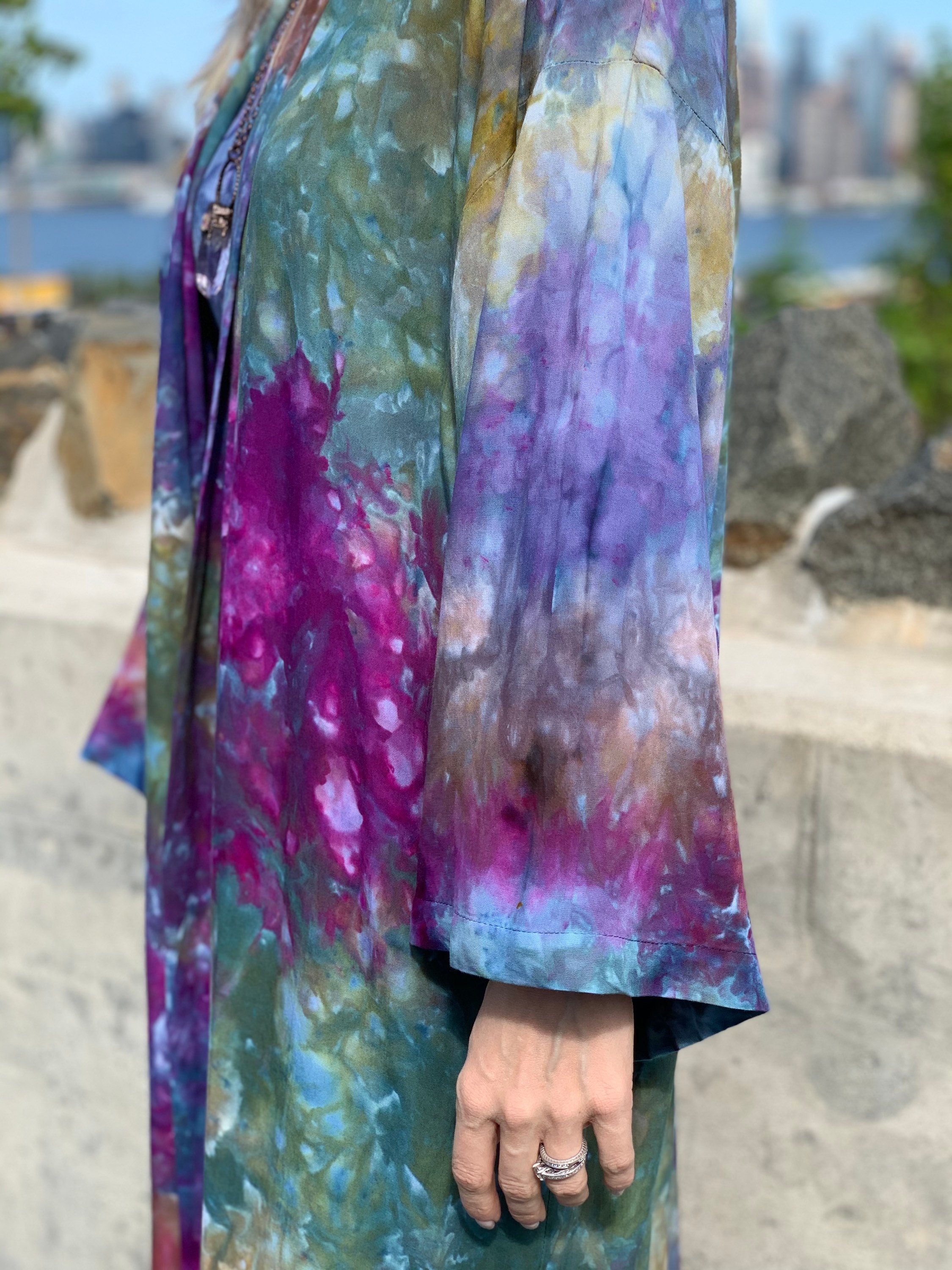 Colorful kimono robe Tie dyed kimono robe colorful kimono Etsy