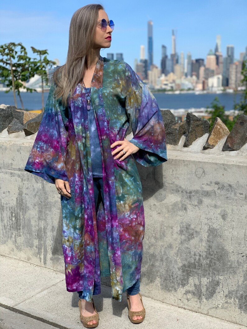 Colorful kimono robe Tie dyed kimono robe colorful kimono Etsy