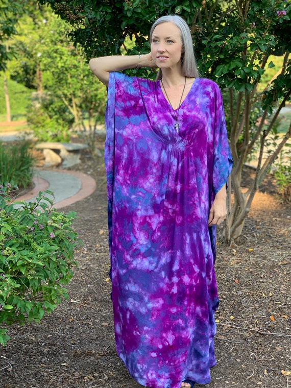 strapless open back dress Two Shade Purple Boho Maxi Dress main image 0