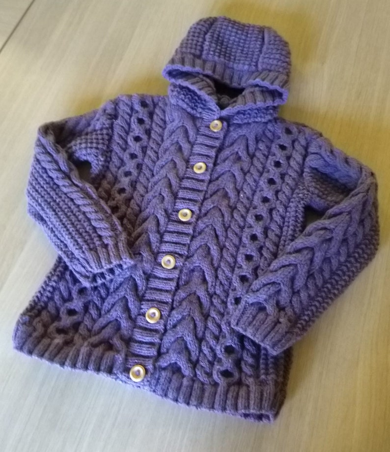 Aran knitted children hoodies image 9