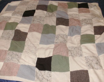 Knitted Patchwork Throw