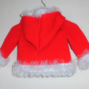 Hand knitted fur trimmed hooded coat image 2