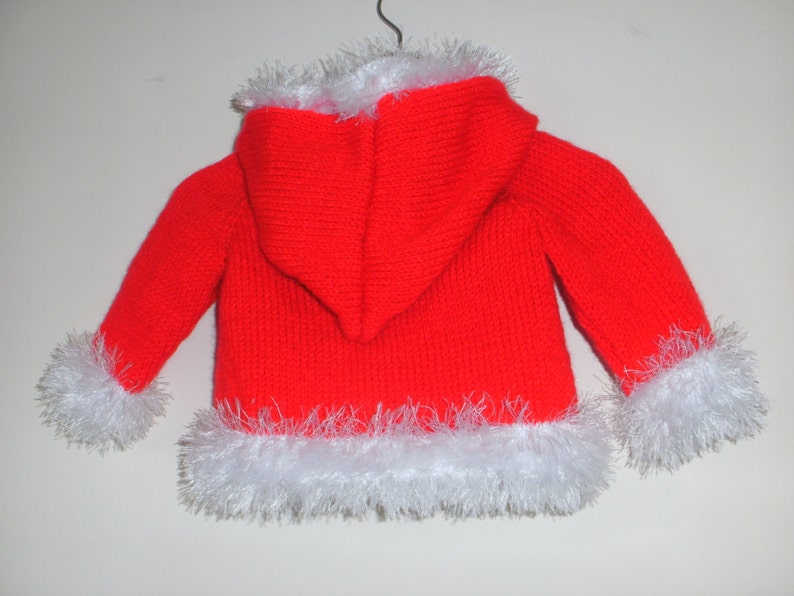 Hand knitted fur trimmed hooded coat image 2