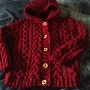 Aran knitted children hoodies image 10