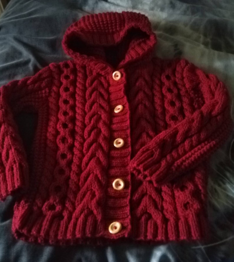 Aran knitted children hoodies image 10