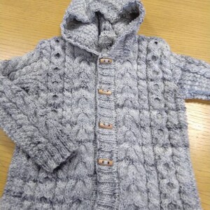 Aran knitted children hoodies image 4