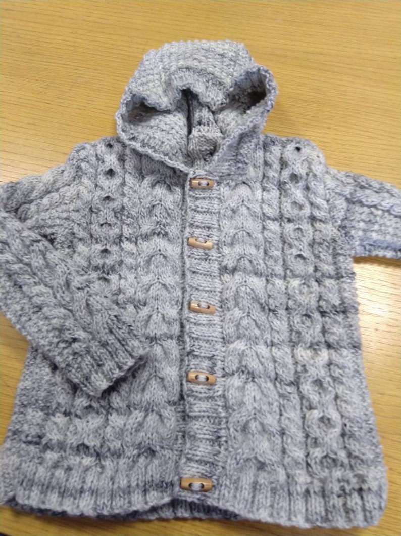 Aran knitted children hoodies image 4