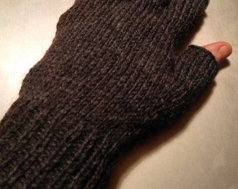 100% wool men's fingerless gloves