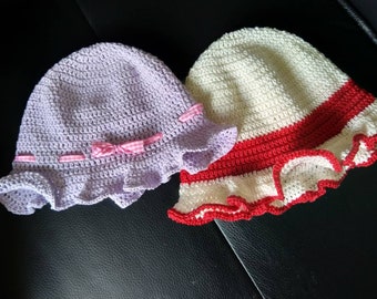 Crochet girls hats