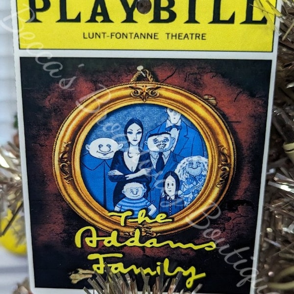 The Addams Family Musical Inspired Playbill Ornament-Made to Order