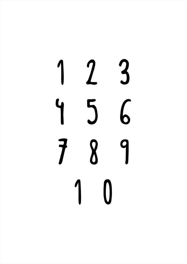 numbers 123 gold print black and white modern typography a3 etsy