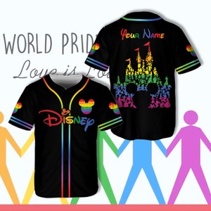 Disneyy Pride Month Baseball Jersey Ddisneyland Baseball Jersey Ddisney LGBTQ Support Matching Jersey Ddisney Shirt For LGBTQ Community