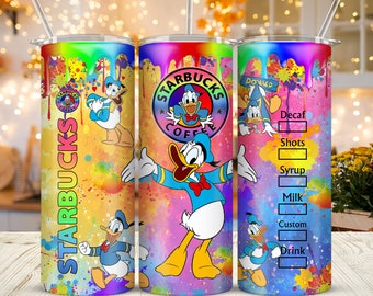 Gradient Dripping Mickey Mouse 20oz Skinny Tumbler Sublimation Cartoon Ddisney Groofy Pluto Donald Sstarbucks Tumbler Gift For Ddisney Lover