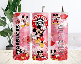 Ddisney Mickey Mouse 20oz Skinny Tumbler Sublimation Ddisney Cartoon Minnie Donald Daisy Goofy SStarbucks Tumbler Gift For Ddisney Lover