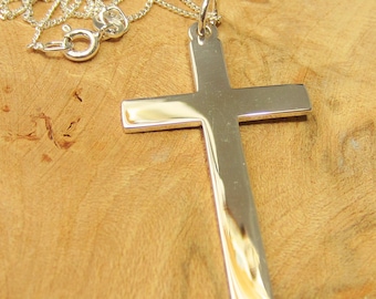 Buffy Cross Necklace Buffy the Vampire Slayer LARGE Sterling Silver Pendant and Chain Angel 925 Cosplay Sarah Michelle Gellar Prop