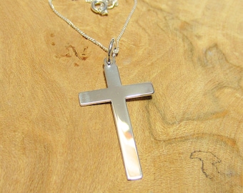 Buffy Cross Necklace  Buffy the Vampire Slayer  Sterling Silver Cross Pendant and Chain Angel  Large Sterling Silver Cross  Prop