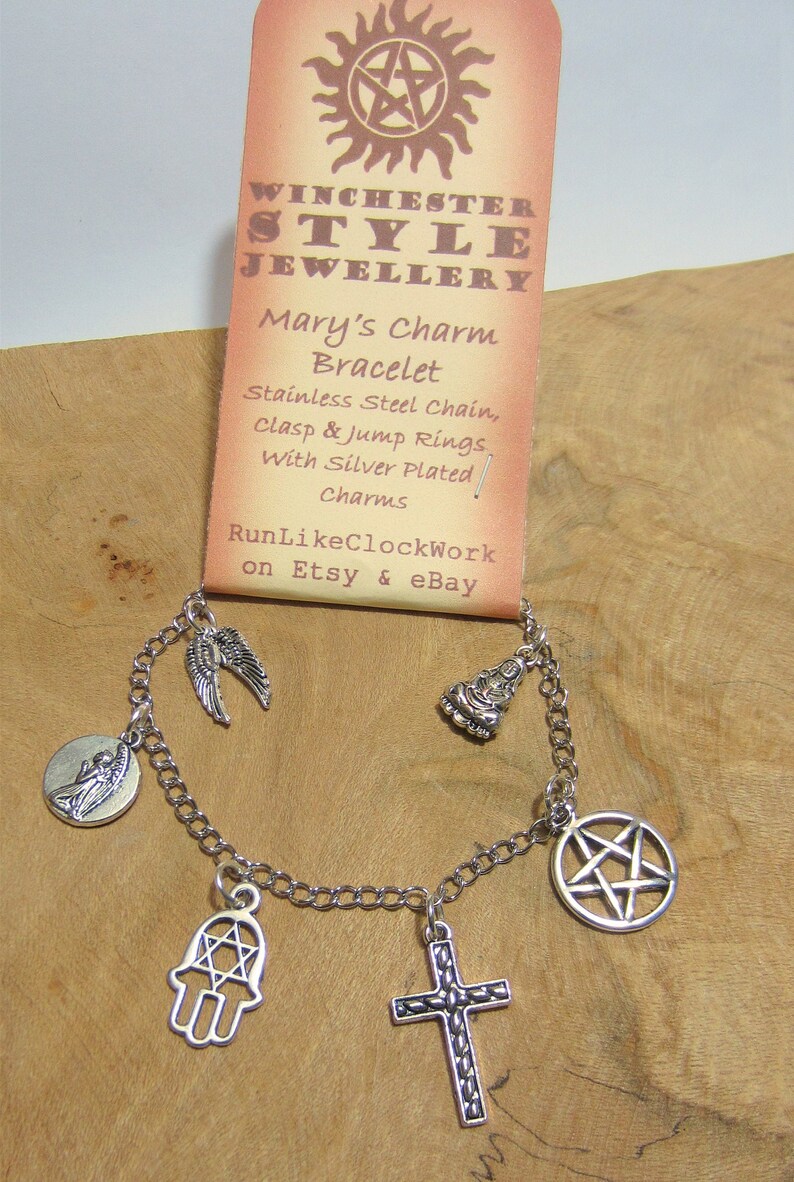 Supernatural Bracelet Mary Charm Bracelet Pentagram Etsy UK