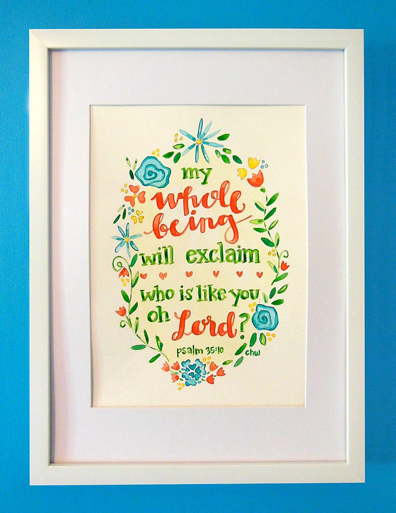 Psalm 35 10 9 X12 Original Watercolor Painting Etsy