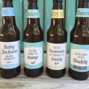 Pregnancy Announcement for Husband, Custom Beer Bottle Labels, First Time Dad Gift, Pregnancy Reveal Wine Label, First Father's Day Gift