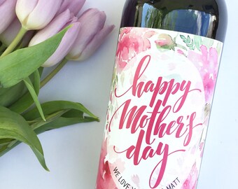Mothers Day Wine Label, Personalized Gift for Mom, Unique Mother's Day, Mom Wine Label, Mother Thank You, First Time Mom